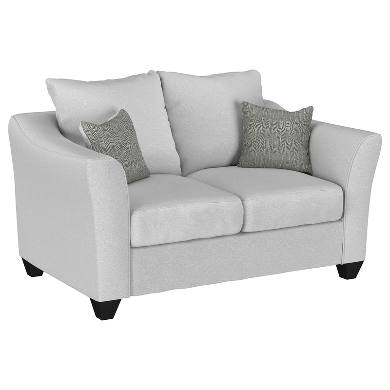 Coaster Furniture Salizar 508582 Upholstered Track Arm Fabric Loveseat - Grey Mist IMAGE 1