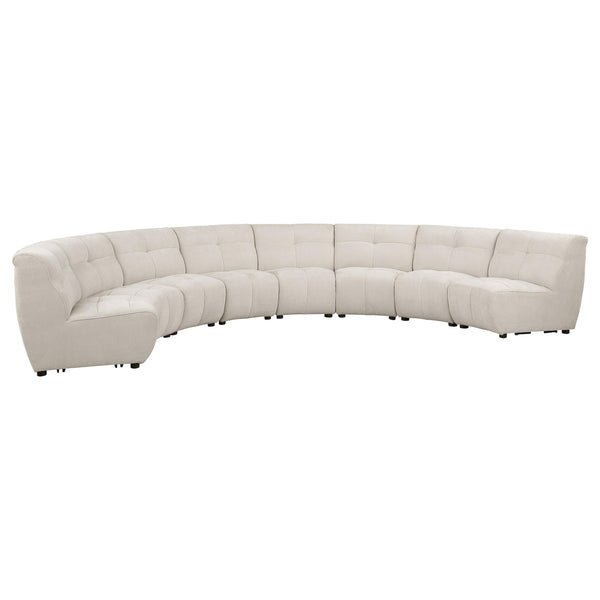 Coaster Furniture Charlotte 551300 8 pc Upholstered Curved Modular Sectional Sofa - Ivory IMAGE 1