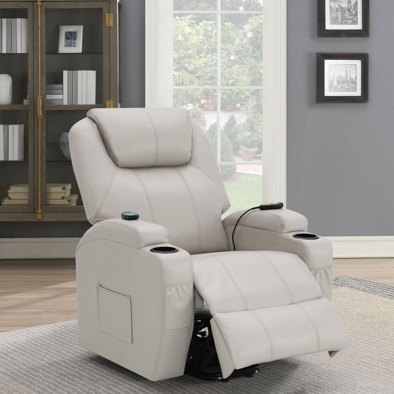 Coaster Furniture Sanger 600497P Upholstered Power Lift Recliner Chair with Massage - Champagne IMAGE 12