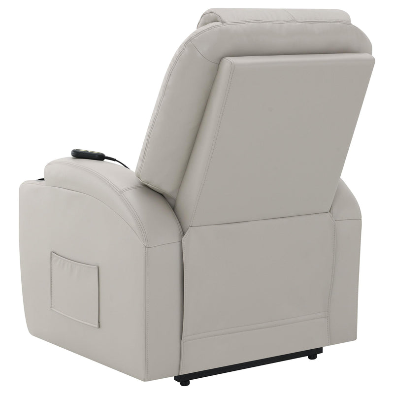 Coaster Furniture Sanger 600497P Upholstered Power Lift Recliner Chair with Massage - Champagne IMAGE 7