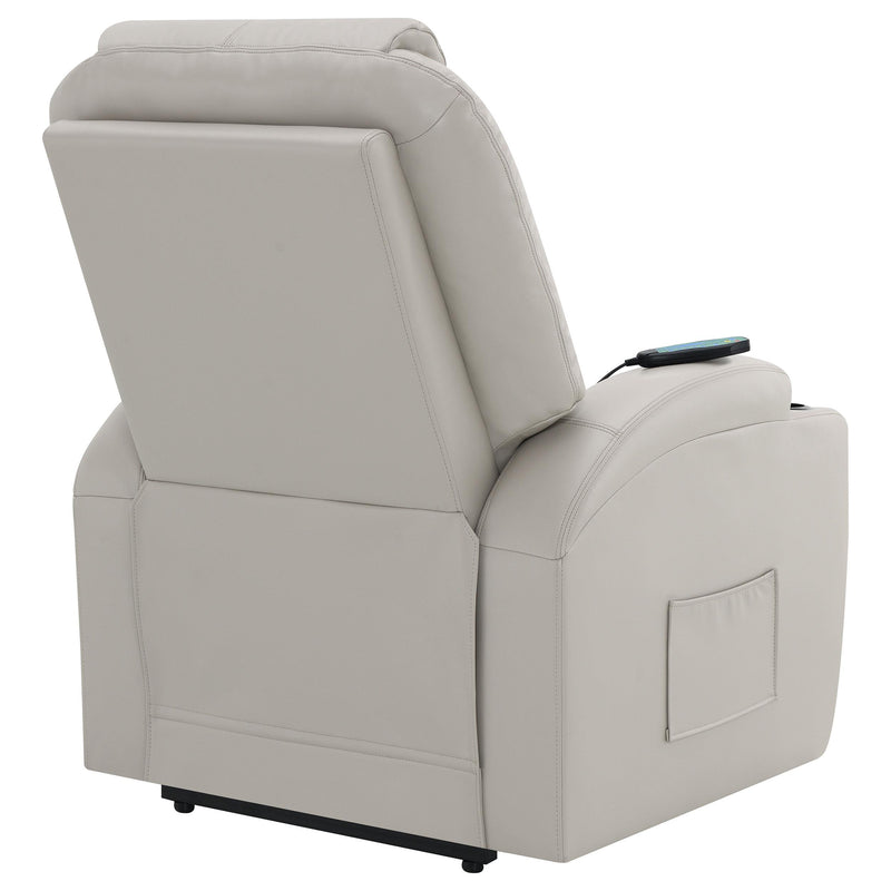Coaster Furniture Sanger 600497P Upholstered Power Lift Recliner Chair with Massage - Champagne IMAGE 8