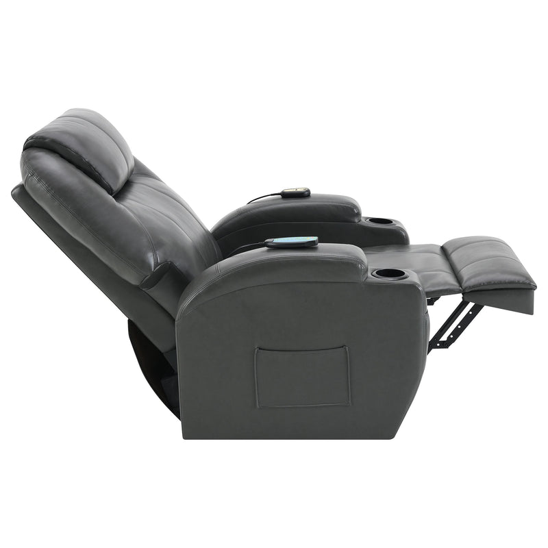 Coaster Furniture Sanger 600498P Upholstered Power Lift Recliner Chair with Massage - Charcoal Grey IMAGE 10