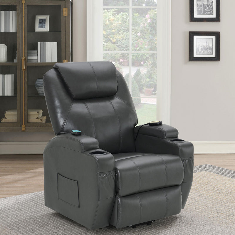 Coaster Furniture Sanger 600498P Upholstered Power Lift Recliner Chair with Massage - Charcoal Grey IMAGE 11
