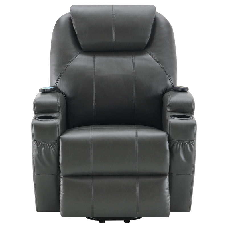 Coaster Furniture Sanger 600498P Upholstered Power Lift Recliner Chair with Massage - Charcoal Grey IMAGE 4