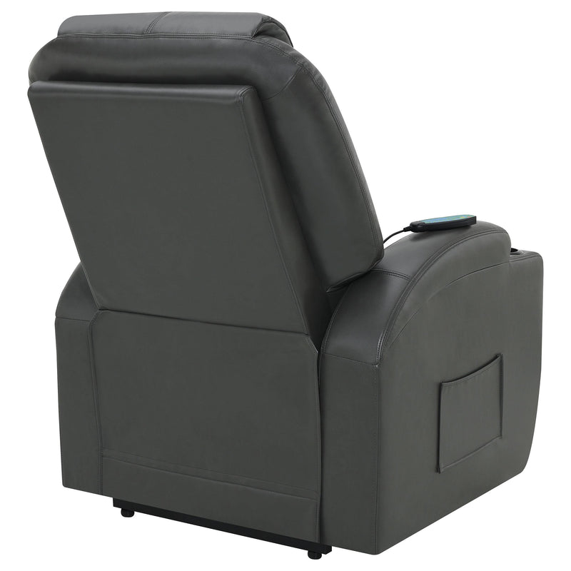 Coaster Furniture Sanger 600498P Upholstered Power Lift Recliner Chair with Massage - Charcoal Grey IMAGE 8