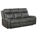 Coaster Furniture Raelynn 603191 Upholstered Motion Reclining Sofa - Grey IMAGE 1