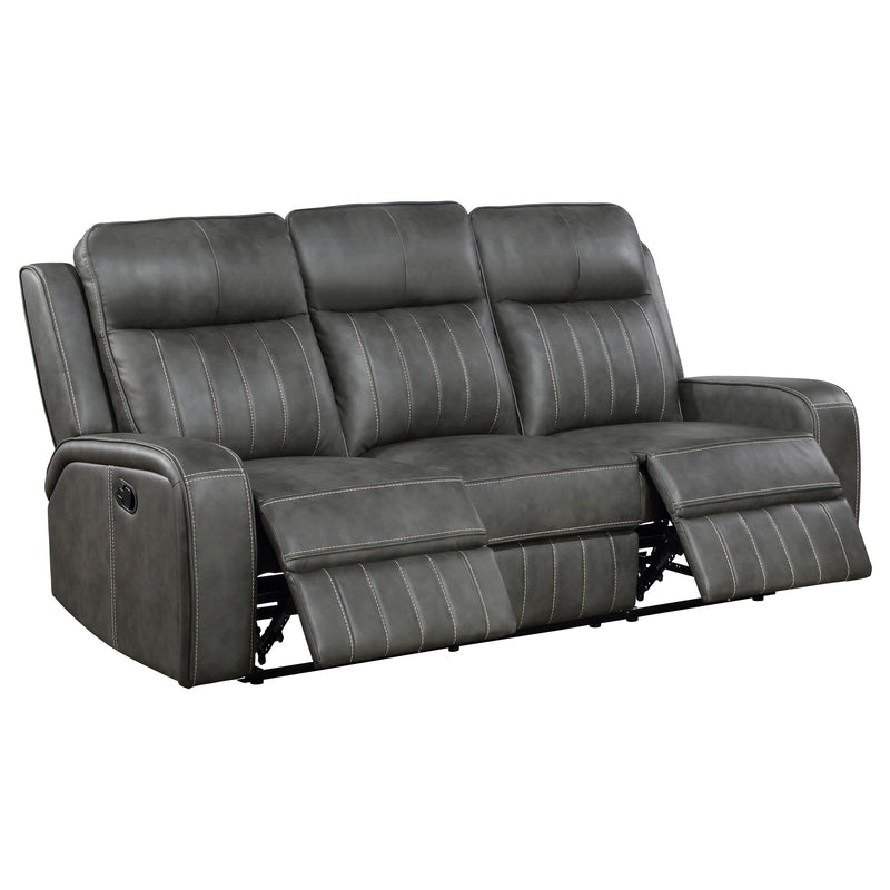 Coaster Furniture Raelynn 603191 Upholstered Motion Reclining Sofa - Grey IMAGE 3
