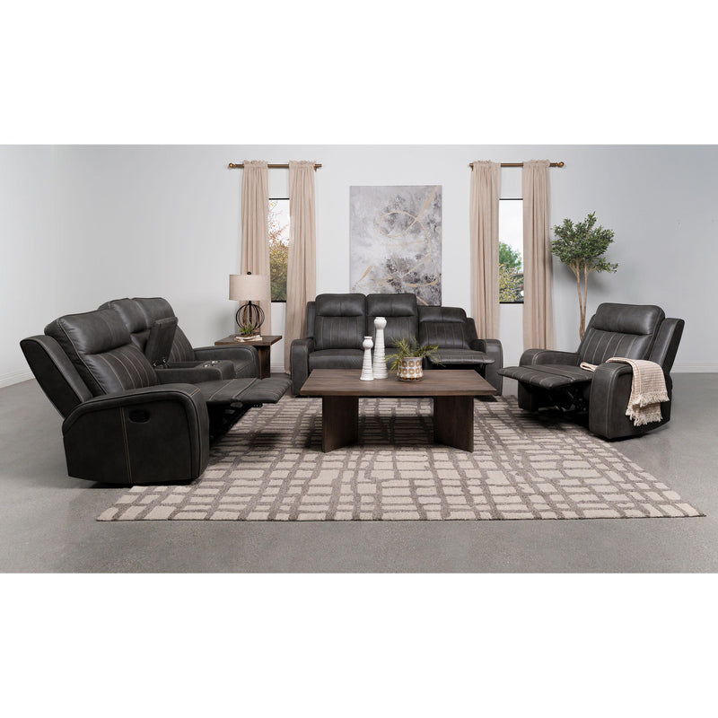 Coaster Furniture Raelynn 603191 Upholstered Motion Reclining Sofa - Grey IMAGE 9