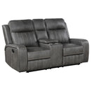 Coaster Furniture Raelynn 603192 Upholstered Motion Reclining Loveseat - Grey IMAGE 1