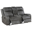 Coaster Furniture Raelynn 603192 Upholstered Motion Reclining Loveseat - Grey IMAGE 3