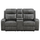 Coaster Furniture Raelynn 603192 Upholstered Motion Reclining Loveseat - Grey IMAGE 4