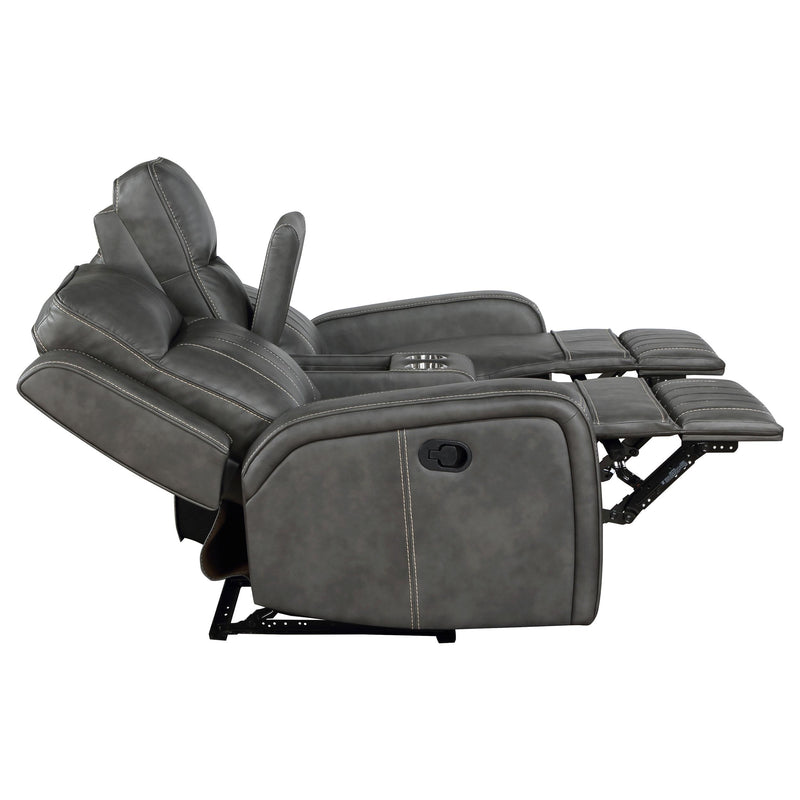Coaster Furniture Raelynn 603192 Upholstered Motion Reclining Loveseat - Grey IMAGE 7