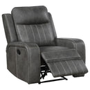 Coaster Furniture Raelynn 603193 Upholstered Recliner Chair - Grey IMAGE 4