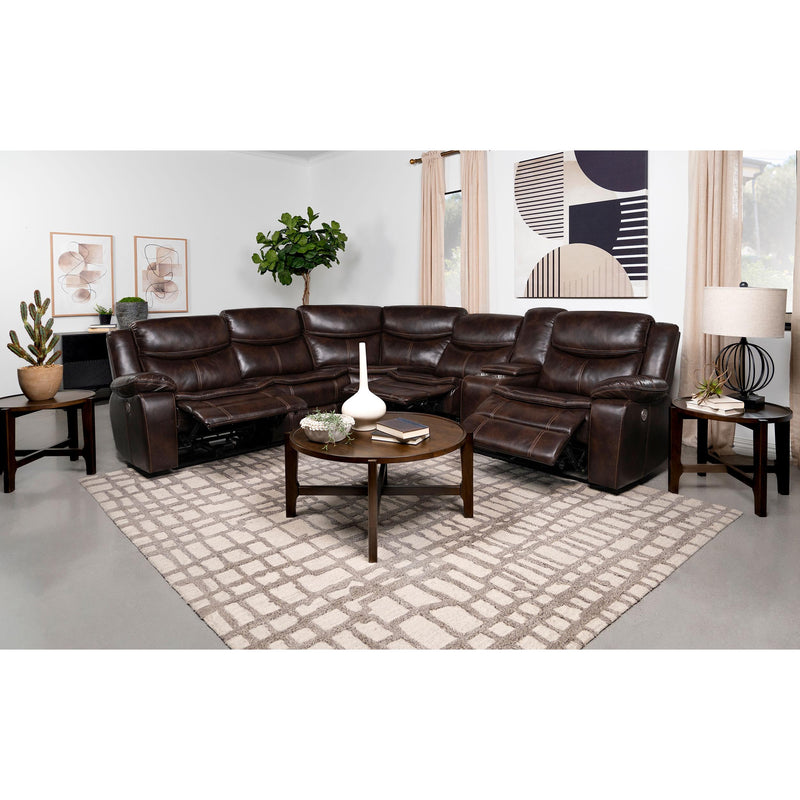 Coaster Furniture Sycamore 610200P Upholstered Power Reclining Sectional Sofa - Dark Grey IMAGE 3