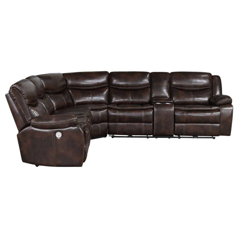 Coaster Furniture Sycamore 610200P Upholstered Power Reclining Sectional Sofa - Dark Grey IMAGE 4
