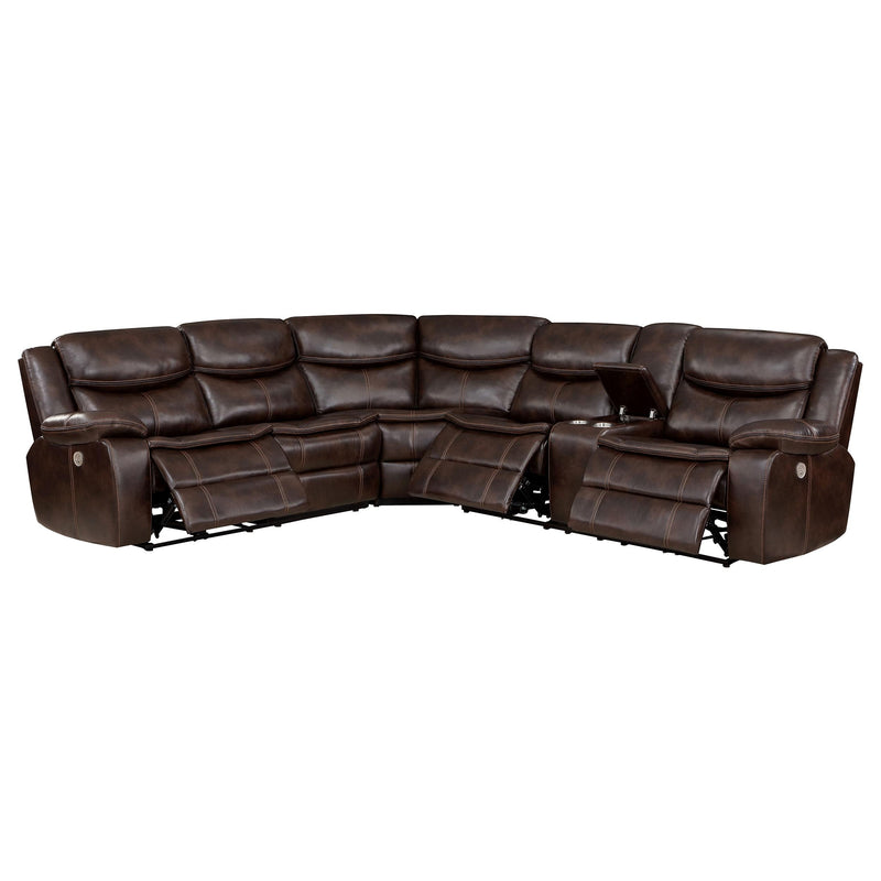 Coaster Furniture Sycamore 610200P Upholstered Power Reclining Sectional Sofa - Dark Grey IMAGE 5