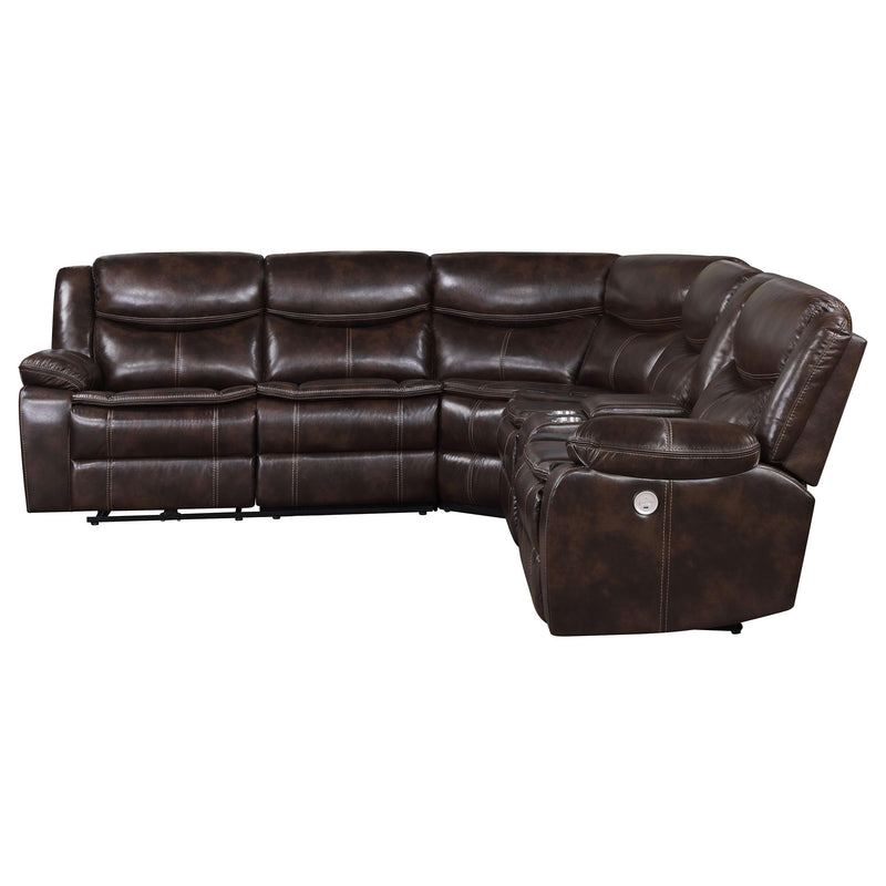 Coaster Furniture Sycamore 610200P Upholstered Power Reclining Sectional Sofa - Dark Grey IMAGE 6
