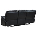 Coaster Furniture Camila 610244 Upholstered Motion Reclining Sofa - Black IMAGE 5