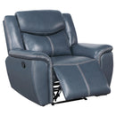 Coaster Furniture Sloane 610273 Upholstered Motion Recliner Chair - Blue IMAGE 3