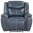 Coaster Furniture Sloane 610273 Upholstered Motion Recliner Chair - Blue IMAGE 4