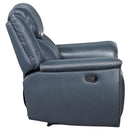 Coaster Furniture Sloane 610273 Upholstered Motion Recliner Chair - Blue IMAGE 6