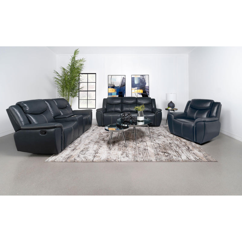 Coaster Furniture Sloane 610273 Upholstered Motion Recliner Chair - Blue IMAGE 8