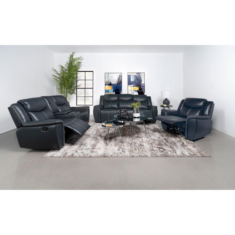 Coaster Furniture Sloane 610273 Upholstered Motion Recliner Chair - Blue IMAGE 9