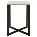 Coaster Furniture Tobin 707697 Square Marble Top End Table - White/Black IMAGE 3