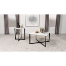 Coaster Furniture Tobin 707697 Square Marble Top End Table - White/Black IMAGE 5