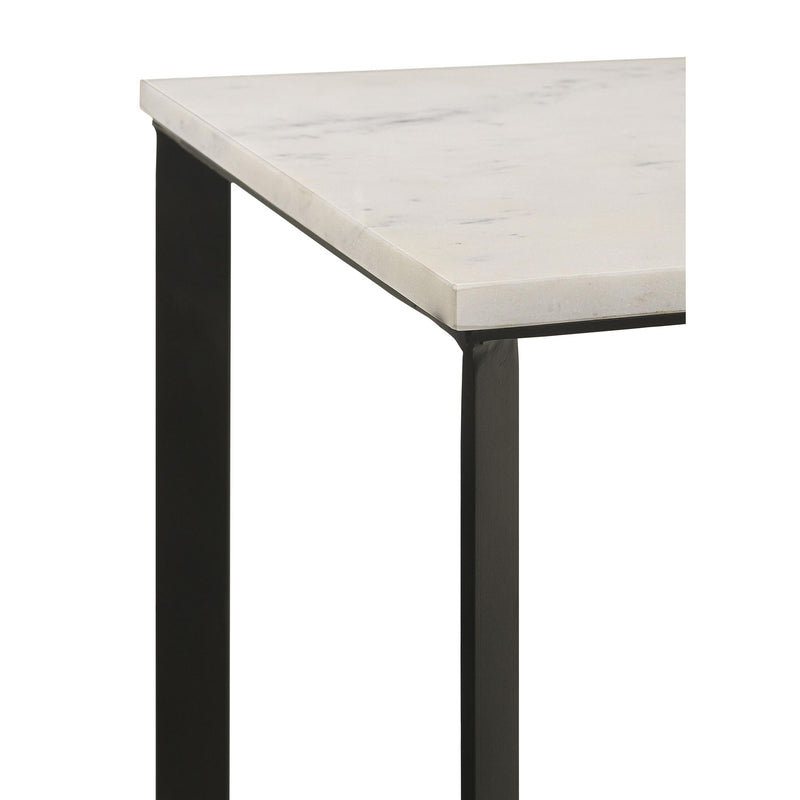 Coaster Furniture Tobin 707697 Square Marble Top End Table - White/Black IMAGE 6