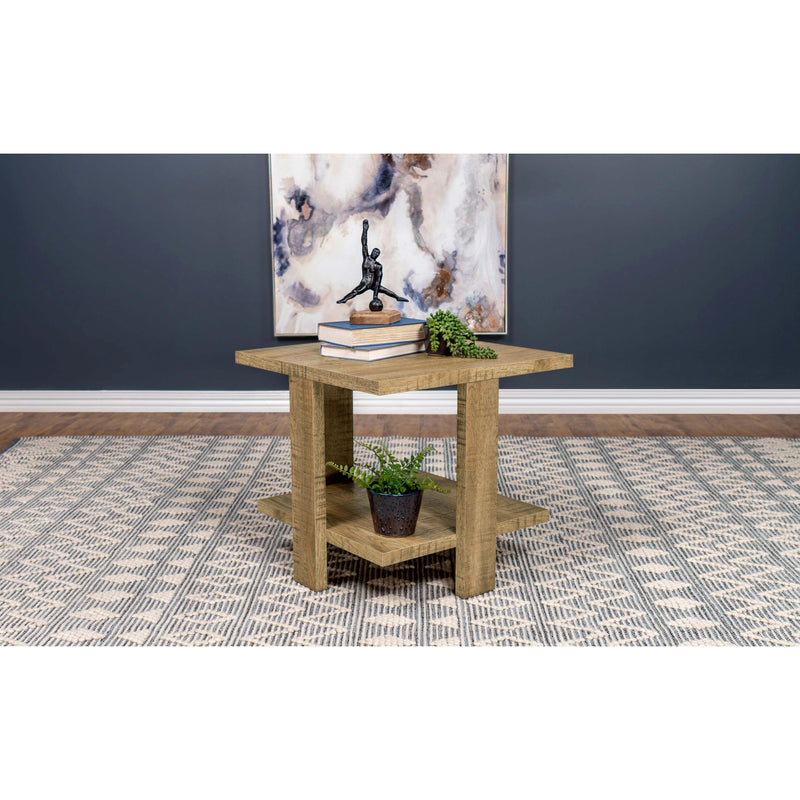 Coaster Furniture Dawn 707717 Square Engineered Wood End Table with Shelf - Mango IMAGE 2