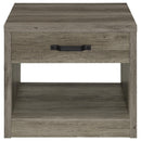 Coaster Furniture Felix 707727 1-Drawer Square Engineered Wood End Table - Grey Driftwood IMAGE 4