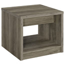 Coaster Furniture Felix 707727 1-Drawer Square Engineered Wood End Table - Grey Driftwood IMAGE 6