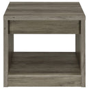 Coaster Furniture Felix 707727 1-Drawer Square Engineered Wood End Table - Grey Driftwood IMAGE 7