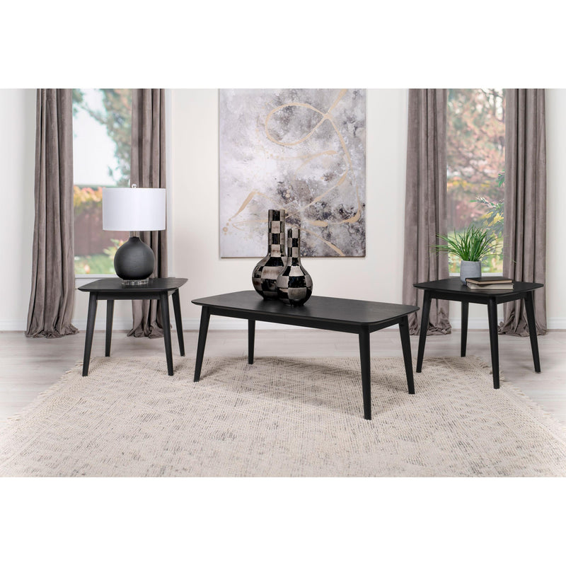Coaster Furniture Carey 708490 3-Piece Occasional Set with Coffee And End Tables - Black IMAGE 2
