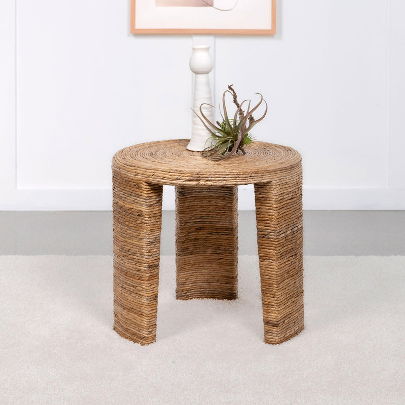 Coaster Furniture Artina 708507 Woven Rattan Round End Table - Natural Brown IMAGE 2