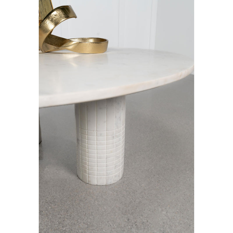 Coaster Furniture Astoria 709668 Round Genuine Marble Coffee Table - White IMAGE 5