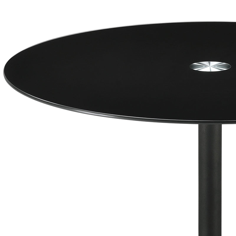 Coaster Furniture Ganso 709687 Round Metal End Table with Tempered Glass Top - Black IMAGE 4