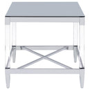 Coaster Furniture Lindley 709727 Square End Table with Acrylic Legs and Tempered Mirror Top - Chrome IMAGE 2