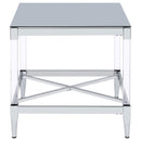 Coaster Furniture Lindley 709727 Square End Table with Acrylic Legs and Tempered Mirror Top - Chrome IMAGE 4