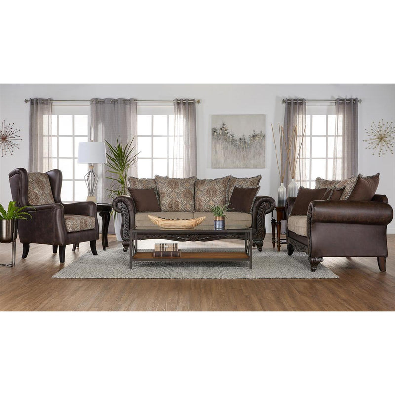 Coaster Furniture Elmbrook 903080 Upholstered Wingback Accent Club Chair - Brown IMAGE 4