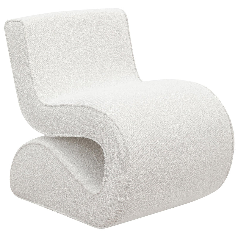 Coaster Furniture Ronea 903154 Boucle Upholstered Armless Curved Accent Chair - Cream IMAGE 1