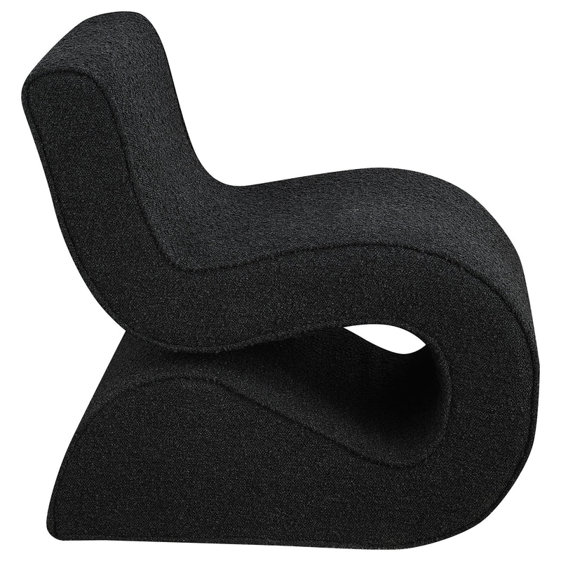 Coaster Furniture Ronea 903155 Boucle Upholstered Armless Curved Accent Chair - Charcoal IMAGE 8