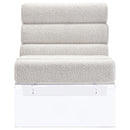 Coaster Furniture Serreta 903161 Boucle Upholstered Armless Accent Chair with Clear Acrylic Frame - Ivory IMAGE 3