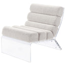 Coaster Furniture Serreta 903161 Boucle Upholstered Armless Accent Chair with Clear Acrylic Frame - Ivory IMAGE 4