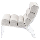 Coaster Furniture Serreta 903161 Boucle Upholstered Armless Accent Chair with Clear Acrylic Frame - Ivory IMAGE 5