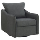 Coaster Furniture Madia 903393 Boucle Upholstered Swivel Glider Chair - Charcoal Grey IMAGE 1