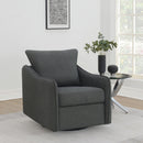 Coaster Furniture Madia 903393 Boucle Upholstered Swivel Glider Chair - Charcoal Grey IMAGE 2