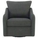 Coaster Furniture Madia 903393 Boucle Upholstered Swivel Glider Chair - Charcoal Grey IMAGE 3