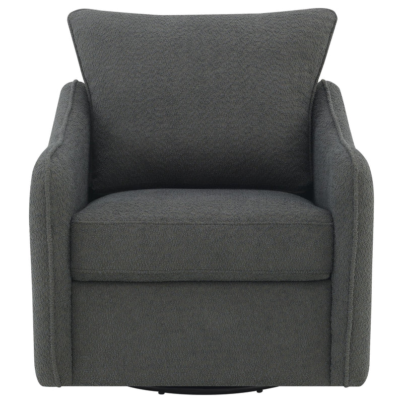 Coaster Furniture Madia 903393 Boucle Upholstered Swivel Glider Chair - Charcoal Grey IMAGE 3
